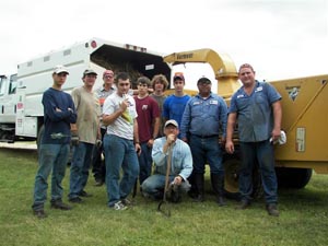 Brad Weber, far left, assembled a hard-working work crew for his Eagle Scout project, the full group posing for posterity at the end of the project.